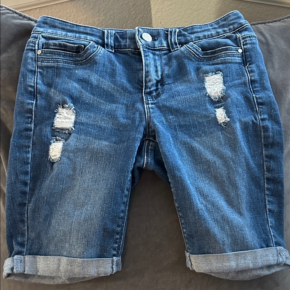 White House Black Market Distressed Jean Shorts